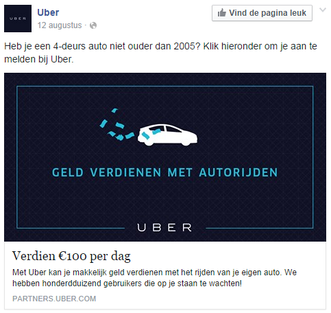 uber facebook advertentie