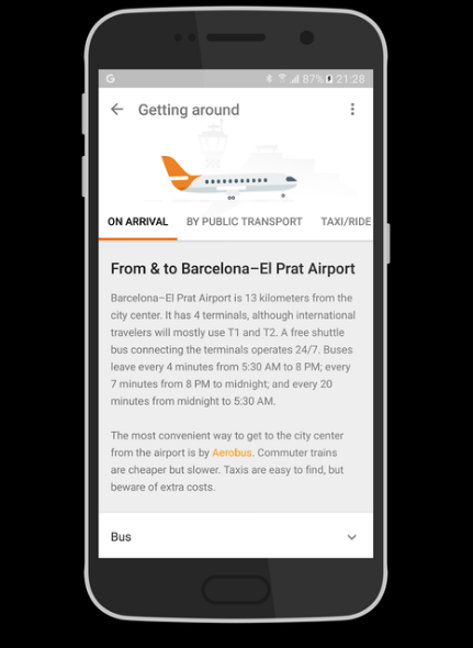 getting around on arrival Google Trips